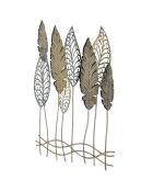 Décoration murale Feuille C doré/argenté - 87x75x2.5 cm