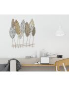 Décoration murale Feuille C doré/argenté - 87x75x2.5 cm