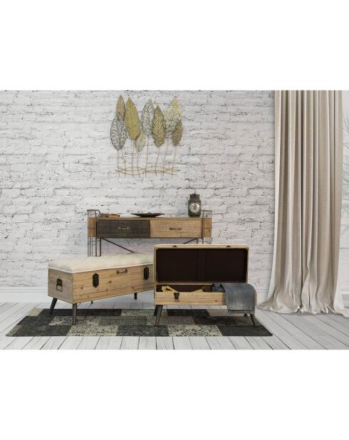 Decoración mural Hoja C oro/plata - 87x75x2,5 cm