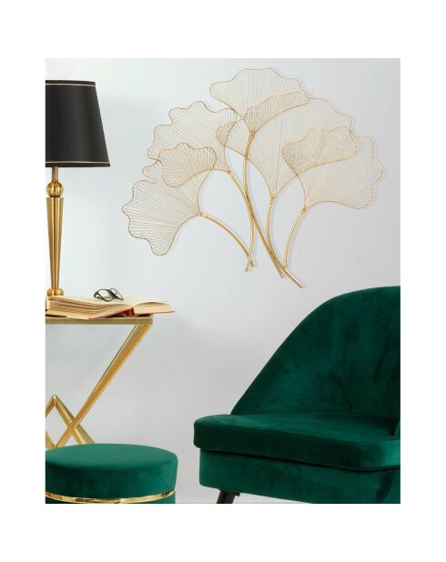 Panneau mural Glam Feuille  doré - 68x79x5 cm