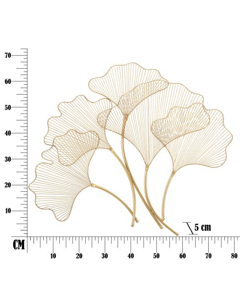 Panneau mural Glam Feuille  doré - 68x79x5 cm