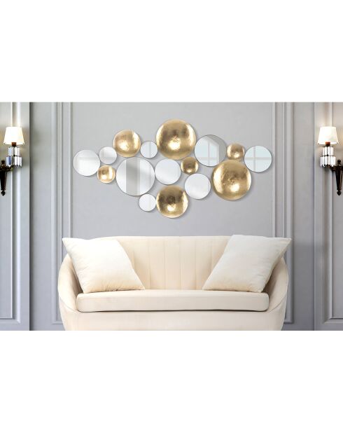 Decoratief paneel met gouden spiegel - 60x118x2,5 cm