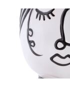 Vase en porcelaine Pot Face  blanc/noir -  D.14x18.2  cm
