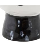 Vase en porcelaine Pot Face  blanc/noir -  D.14x18.2  cm