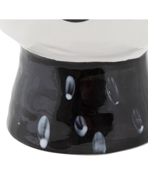 Vase en porcelaine Pot Face  blanc/noir -  D.14x18.2  cm