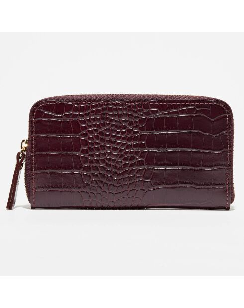 Compagnon en Cuir Yna bordeaux - 19x11 cm