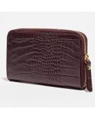 Compagnon en Cuir Yna bordeaux - 19x11 cm