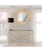 Miroir Feuille Round  doré - 87x87x2.5 cm