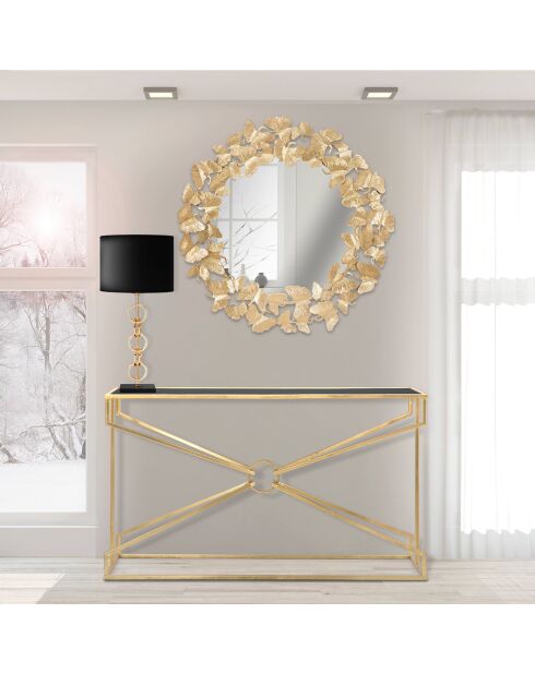 Miroir Feuille Round  doré - 87x87x2.5 cm