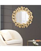 Miroir Feuille Round  doré - 87x87x2.5 cm