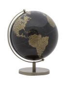 Globe terrestre décoratif noir/doré - 34x25x25 cm