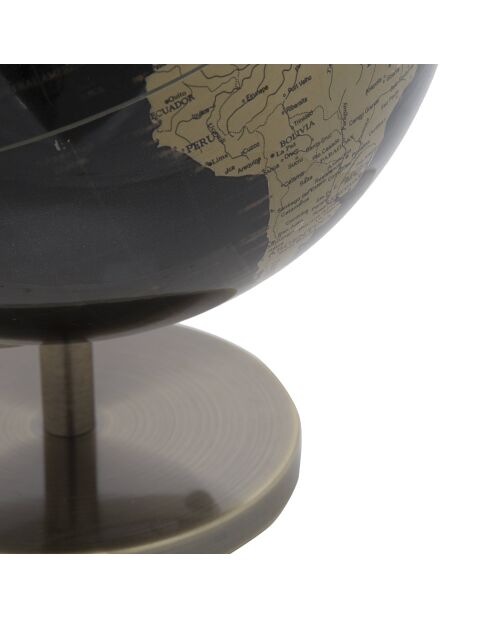 Globe terrestre décoratif noir/doré - 34x25x25 cm