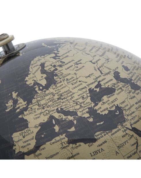 Globe terrestre décoratif noir/doré - 34x25x25 cm