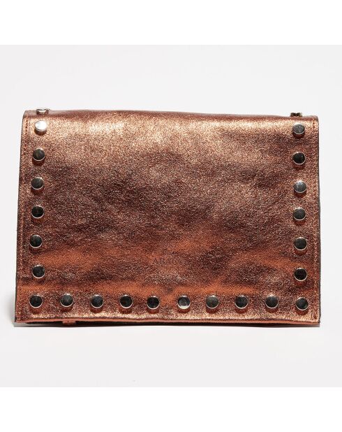 Iris bronzen leren schoudertas - 20x16x10,5 cm