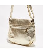 Bolso de hombro de piel de lana dorada - 29x20x6 cm