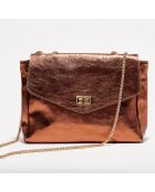 Maku Schultertasche aus bronzefarbenem Leder - 27x20x6,5 cm