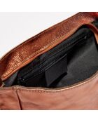 Maku Schultertasche aus bronzefarbenem Leder - 27x20x6,5 cm