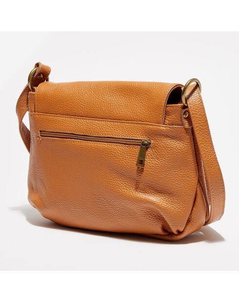 Lana camel leren schoudertas - 29x20x6 cm