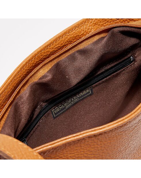 Lana camel leren schoudertas - 29x20x6 cm