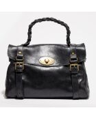 Sac à main en Cuir Elysa noir - 34.5x22x14 cm