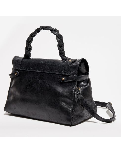Sac à main en Cuir Elysa noir - 34.5x22x14 cm