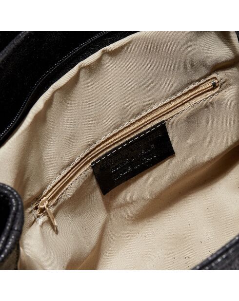 Sac à main en Cuir Elysa noir - 34.5x22x14 cm