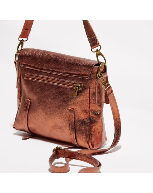 Bronze Nyle leren schoudertas - 25x27x3 cm