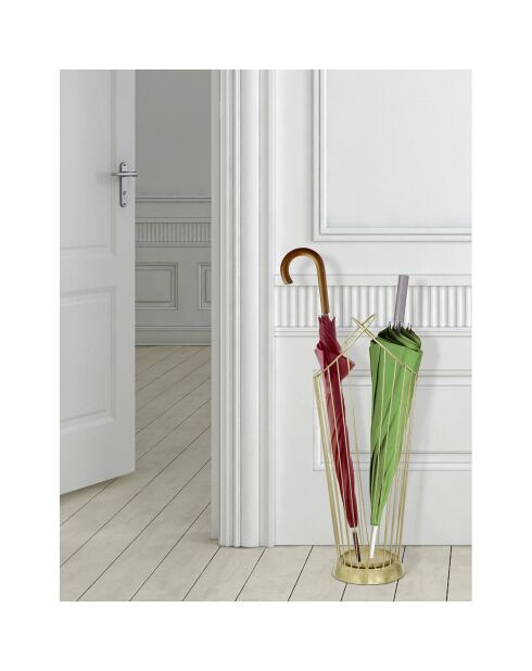 Porte-parapluie Glam doré - 68.5x26.5x23 cm