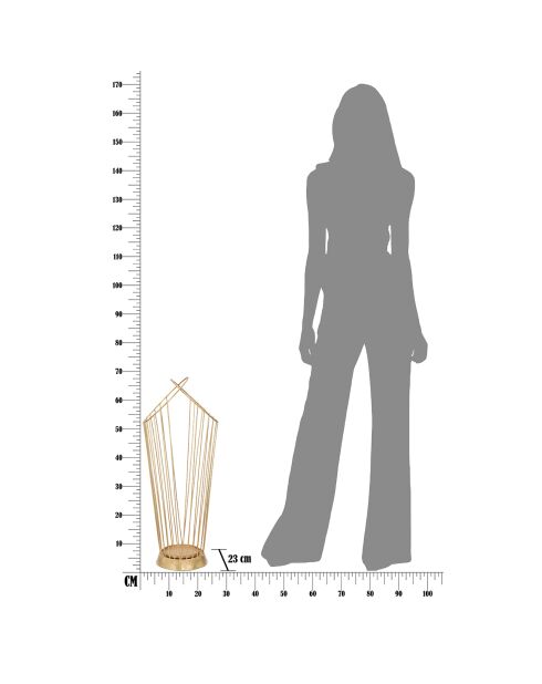 Porte-parapluie Glam doré - 68.5x26.5x23 cm