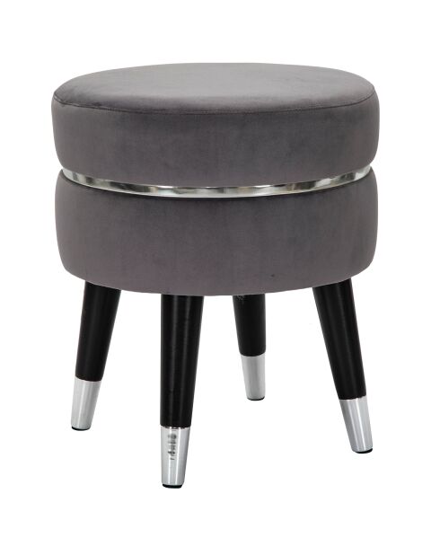Tabouret Paris  gris/noir/argenté - 40.5x35x35 cm