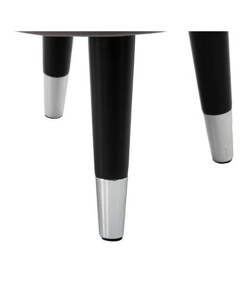 Tabouret Paris  gris/noir/argenté - 40.5x35x35 cm