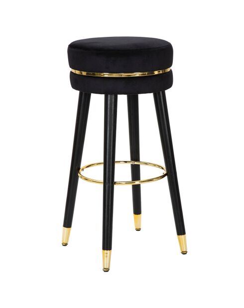Tabouret de Bar Paris  noir/doré - 74x35x35 cm