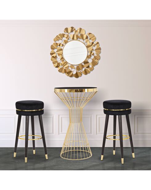 Tabouret de Bar Paris  noir/doré - 74x35x35 cm