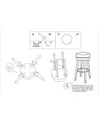 Tabouret de Bar Paris  noir/doré - 74x35x35 cm