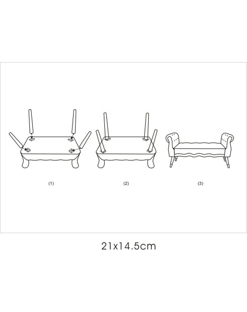 Banc Paris crème - 60x120x40 cm