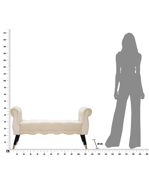 Banco Paris crema - 60x120x40 cm