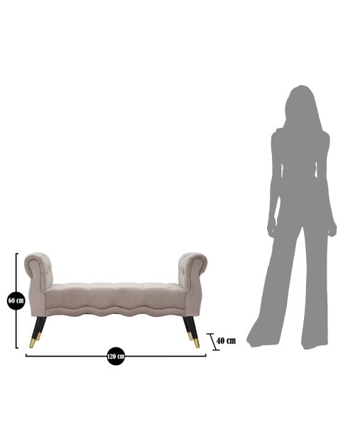 Paris graue Bank - 60x120x40 cm