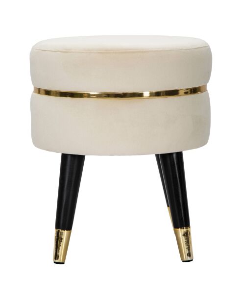 Tabouret Paris crème/doré - 40.5x35x35 cm