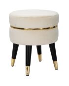Tabouret Paris crème/doré - 40.5x35x35 cm