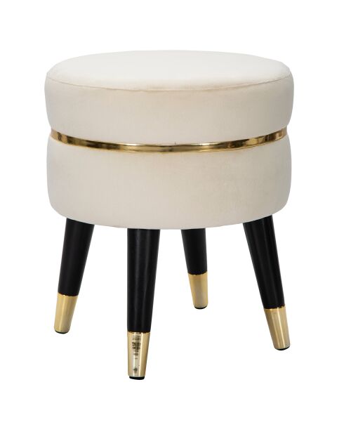 Tabouret Paris crème/doré - 40.5x35x35 cm