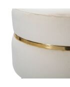 Tabouret Paris crème/doré - 40.5x35x35 cm