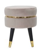 Tabouret Paris gris/doré - 40.5x35x35 cm