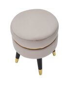 Tabouret Paris gris/doré - 40.5x35x35 cm
