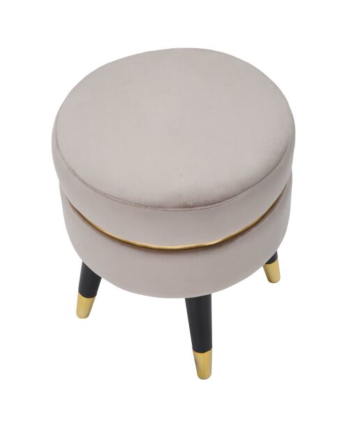 Tabouret Paris gris/doré - 40.5x35x35 cm