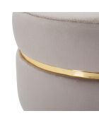 Tabouret Paris gris/doré - 40.5x35x35 cm