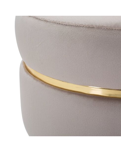 Tabouret Paris gris/doré - 40.5x35x35 cm