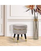Tabouret Paris gris/doré - 40.5x35x35 cm