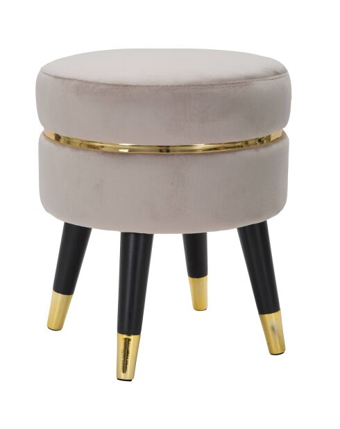 Tabouret Paris gris/doré - 40.5x35x35 cm