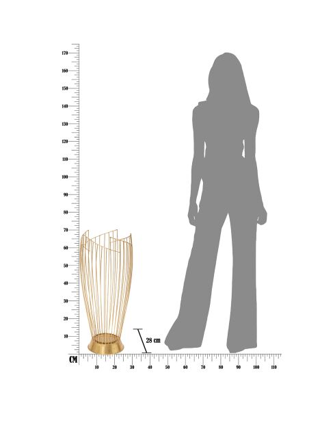 Porte-parapluie Fashion doré - 69x28x28 cm