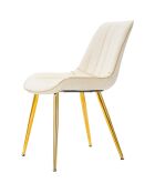 2 Chaises Paris  crème/doré - 79x51x59 cm